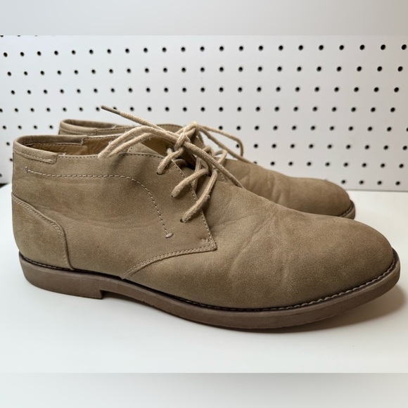 Dexter Comfort Memory Foam Tan Beige Chukka Boots Lace Up Shoes Size 12M Classic - Picture 6 of 14